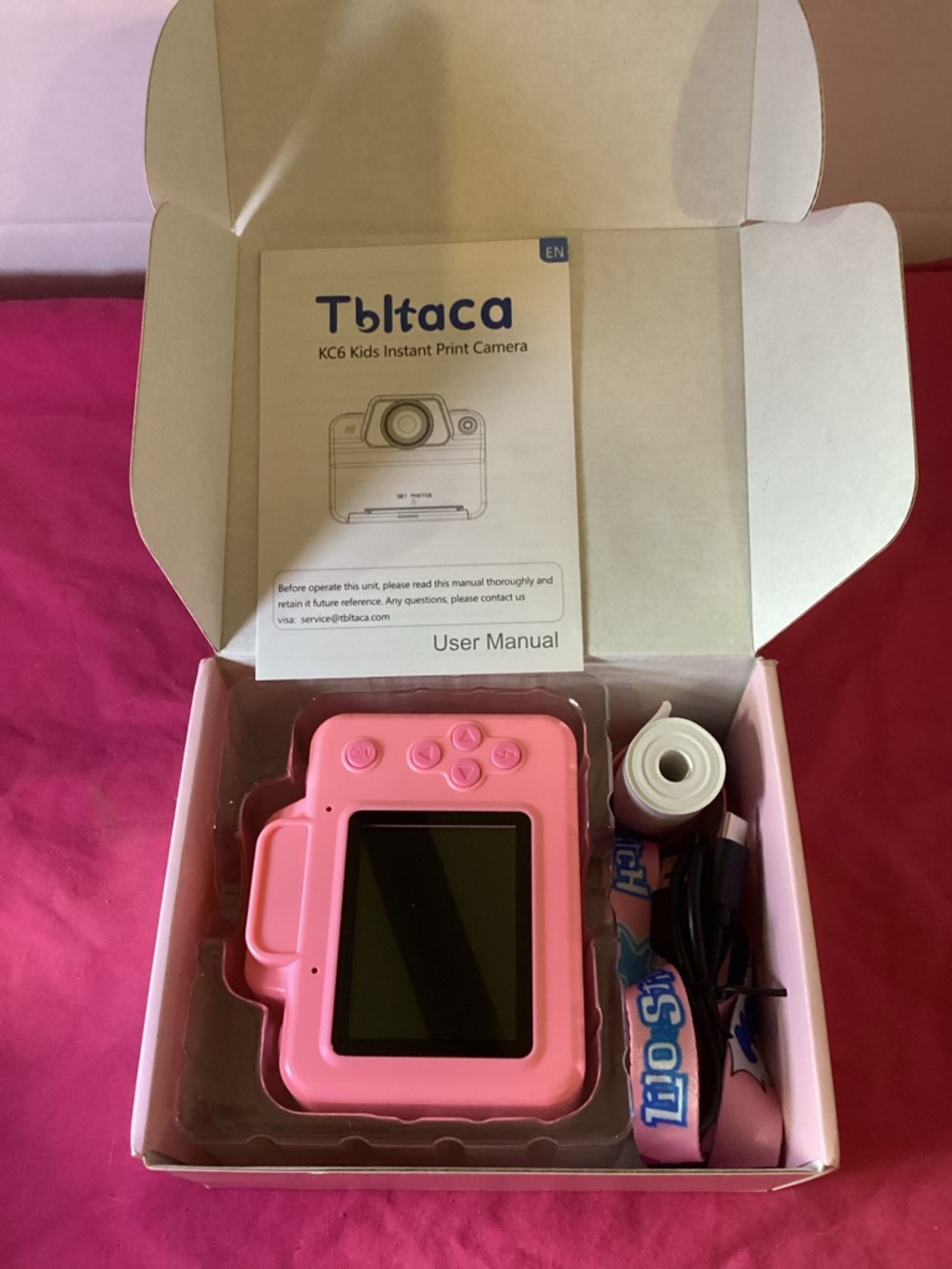 521-Tbitaca KC6 Kids Instant Print Camera W/Paper Printing Rolls & 32 GB card